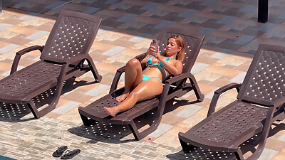 I can',t believe it, my stepson is masturbating while I sunbathe.