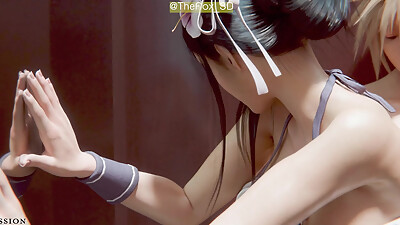 Final Fantasy 7 FF7 - Tifa + Aerith All Work 2025 WM Remix Color (Sound) By ariespossession Animation 3D Hentai