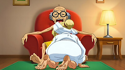 Married Nudist Granny Was Fucked in a Big Ass by Her Husband',s Stepbrother Right in the Kitchen - Hentai