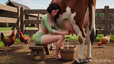 Dawn',s Gentle Harvest - Scandinavian Peasant Wife Awaits Her Love (Created by AI)