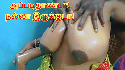 Step Son Gave a Nice Oil Massage and Sucking Boob with Honey of Her Step Mom - Full Tamil Audio with Lustful Video