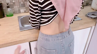 Malay Big Tits Hijab Teacher Sex in the Kitchen until Creampie