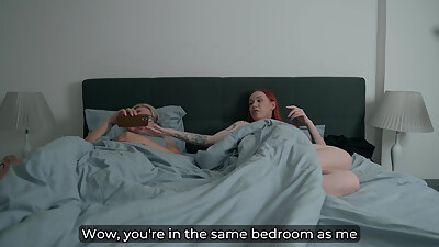 Step Mom Busts Step Son Jerking to Her Porn in Share Bed - Taboo Creampie Surprise!