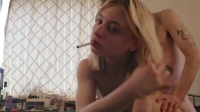 Cute Blonde Smoking Fucked From Behind. Amateur Porn