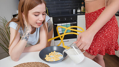 Cute Babes Live Together And Have Breakfast Cute Pussies