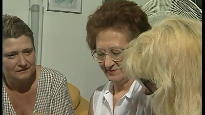 Grannies lick and finger fuck each others hairy pussies after strip poker game