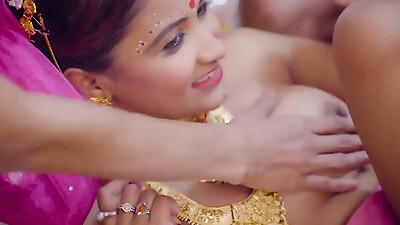 The Indian bride with big boobs blindfolded and gang-banged