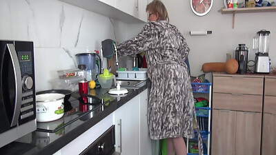 Unbelievable Sexy Granny 63 in the Kitchen