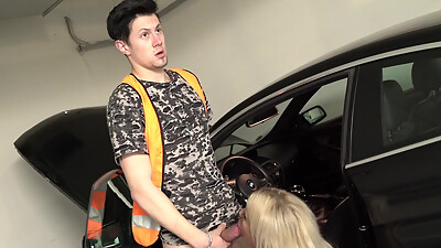 Horny GILF Gets Fucked in a Car Parking Garage - Grandmams