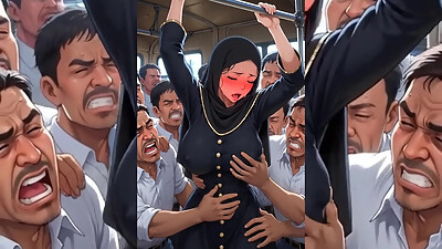 Hijabi Muslim Babes Degraded &amp, Ravaged by Ugly Fat Dirty Old Men - Squeezed, Kissed, Fucked Hard Part 2