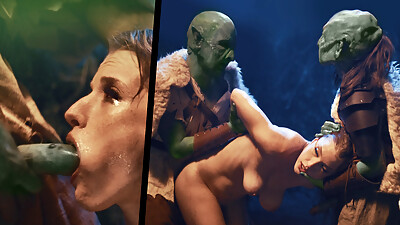 Orc Goblin Sex Dungeon - Fantasy Redhead Girl Turned Into Slave &amp, Filled With Hot CUM